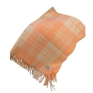 Vintage Carl Dyke *Rare* Neon Peach Tassel Blanket